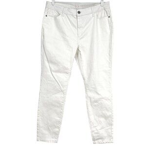 Marilyn Monroe Women's White Jeans Size 16W High Rise Tapered‎ Leg Stretch